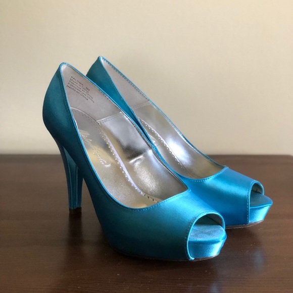 Silk, Aqua Blue, Formal Heels - Picture 3 of 6